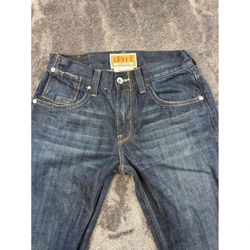 Levi's The Original Jeans Mens 32x34 Blue Slim Straight Dark Wash Denim